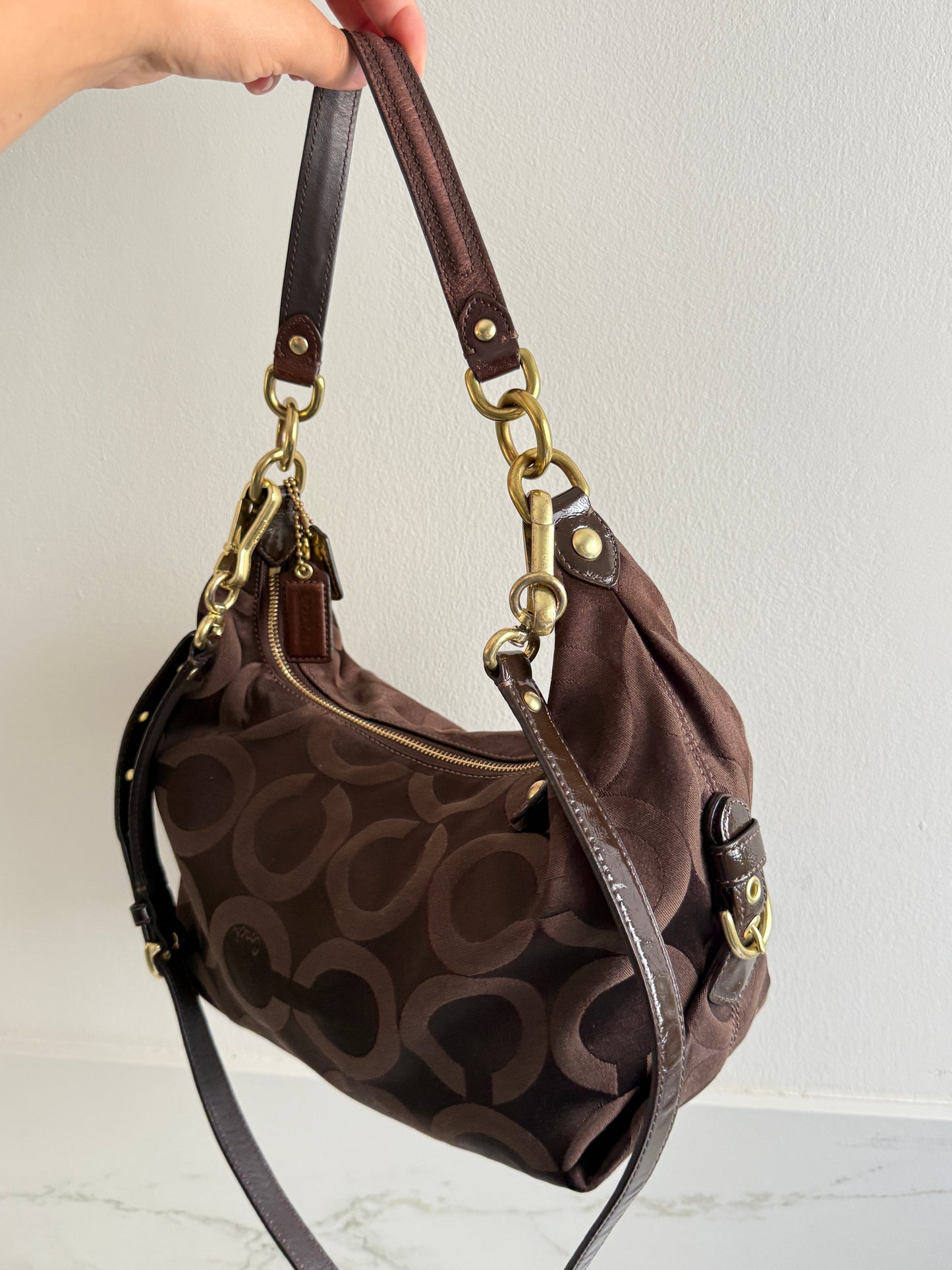 Rare Coach Madison Op Art Signature Shoulder Bag
