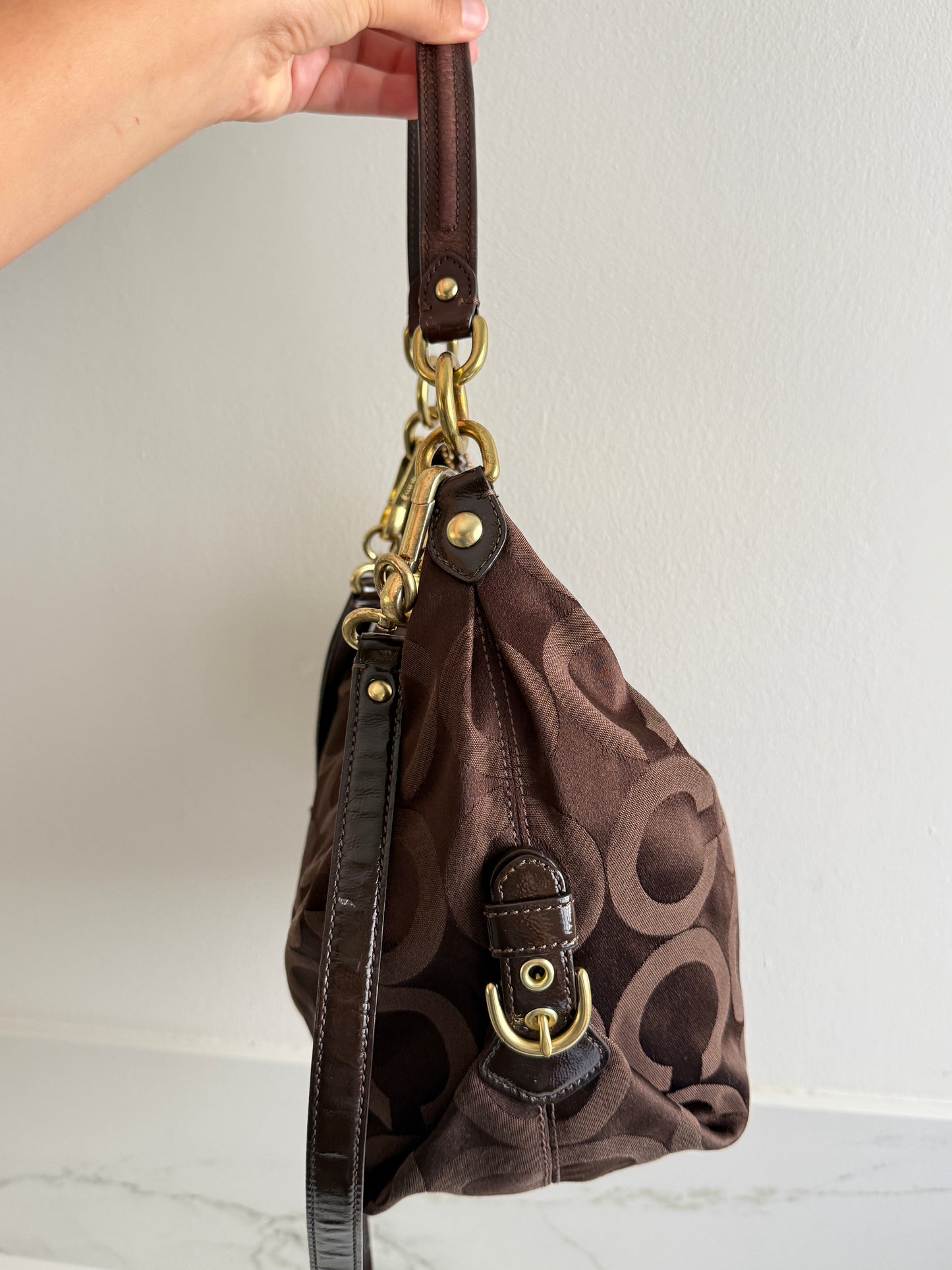 Rare Coach Madison Op Art Signature Shoulder Bag