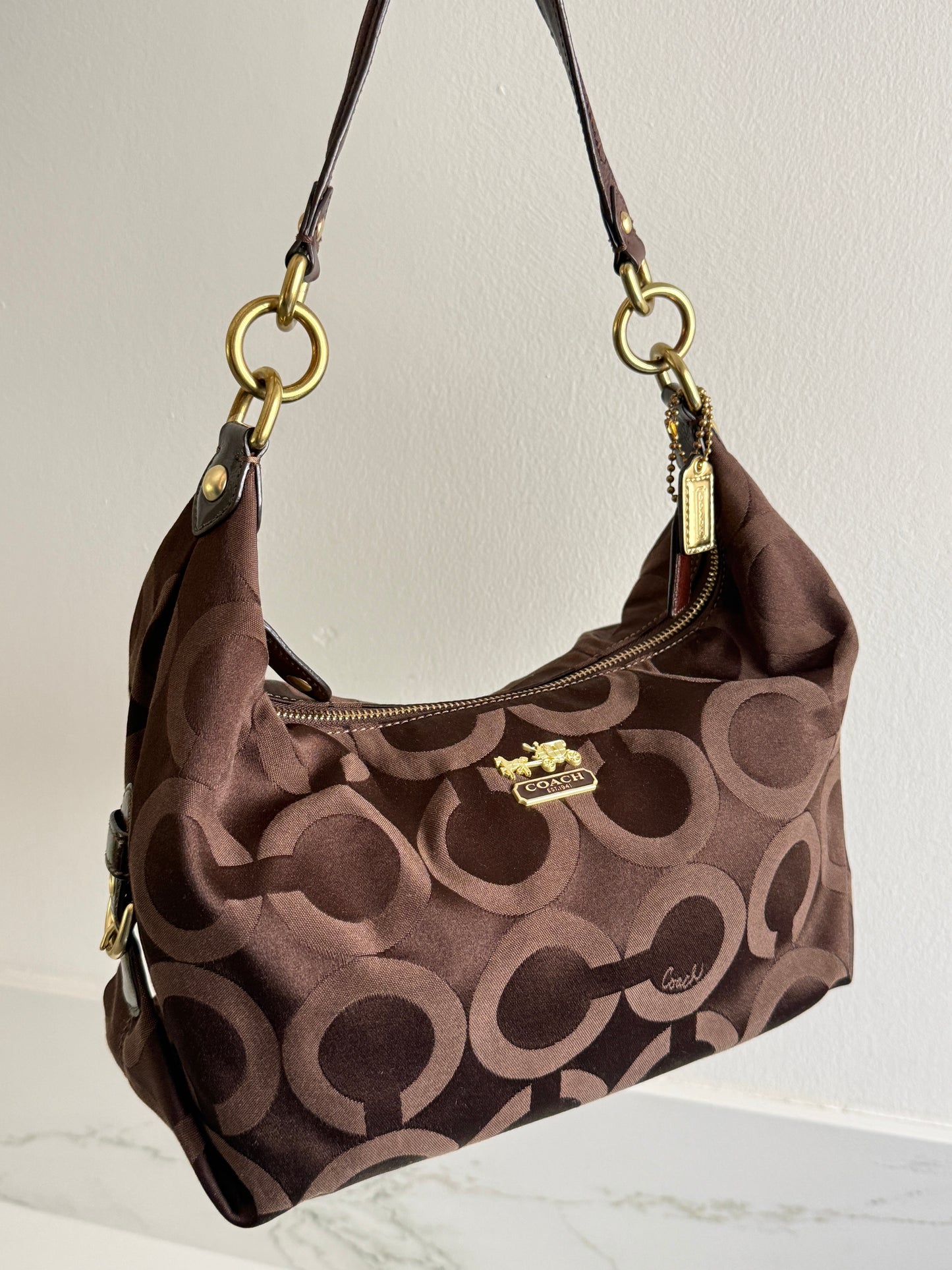 Rare Coach Madison Op Art Signature Shoulder Bag