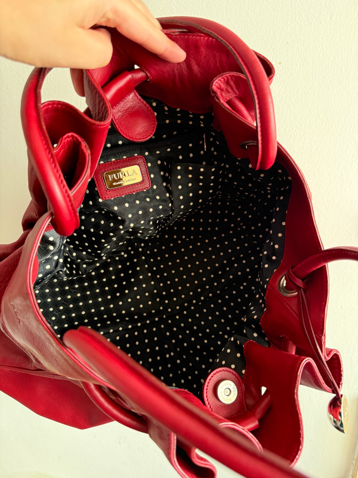 Rare Furla Leather Shoulder Bag