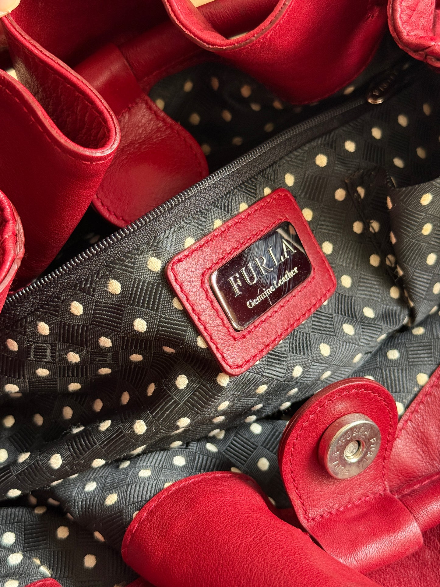 Rare Furla Leather Shoulder Bag